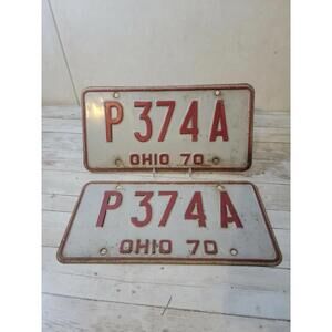 1970 Ohio License Plate Set ~ P 374 A
